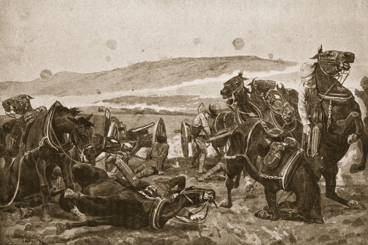 La battaglia di Colenso: la perdita dei nostri cannoni, illustrazione da 