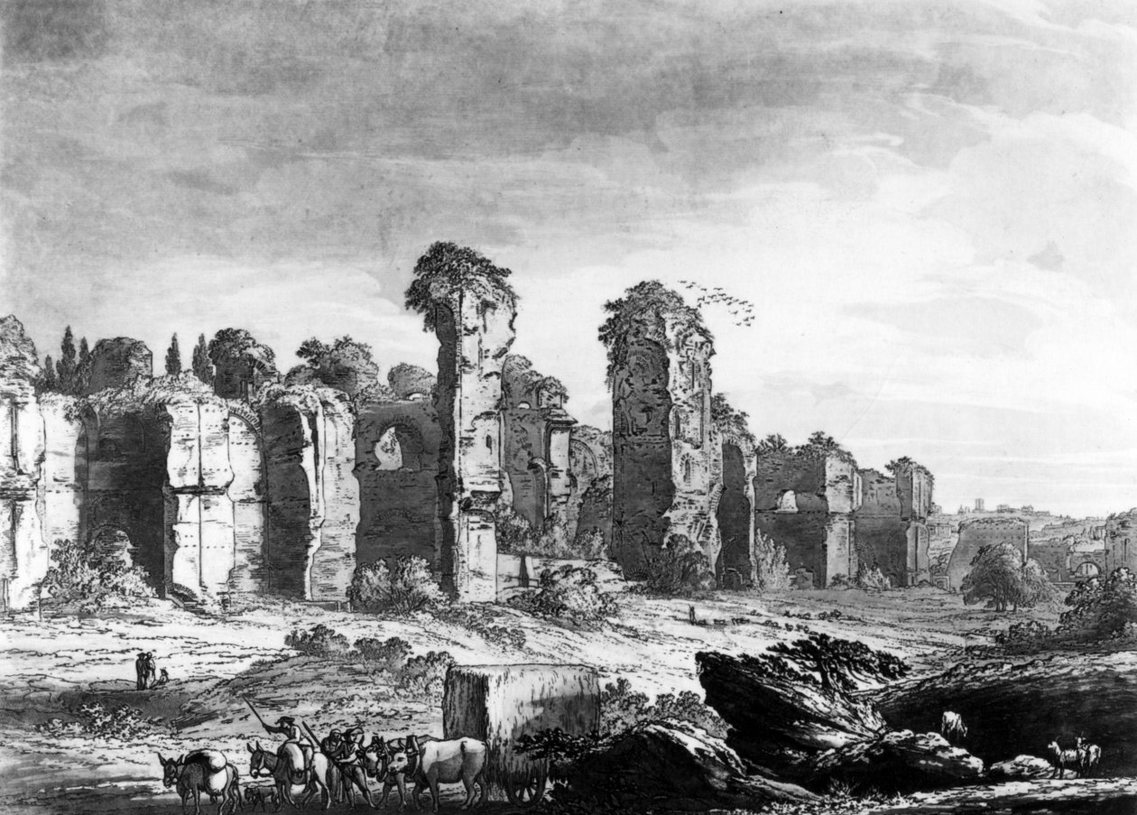 Vista dei Resti delle Terme di Caracalla, presa dal Giardino dei Gesuiti, Roma, c.1778 da Richard, the Elder Cooper