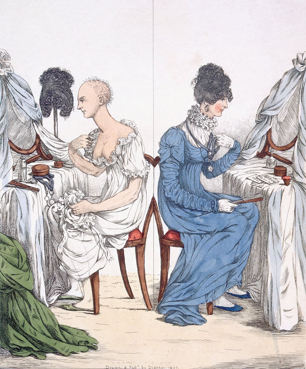 Una signora alla moda, pub. 1807 da Richard Dighton