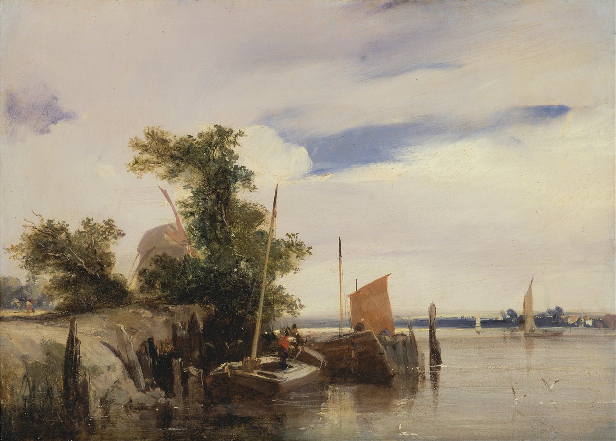 Chiatte su un fiume da Richard Parkes Bonington