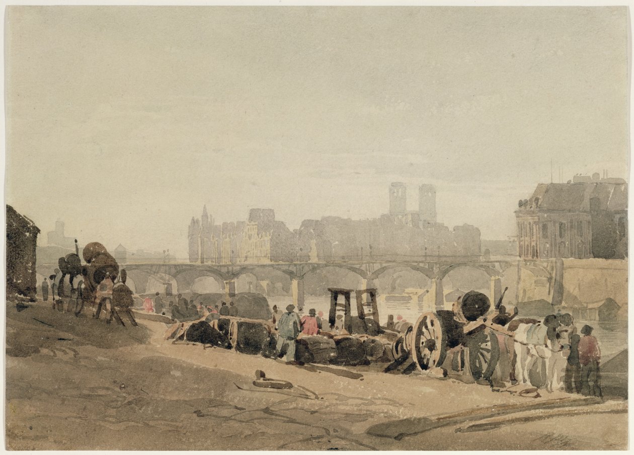 Île de la Cité, Parigi da Richard Parkes Bonington