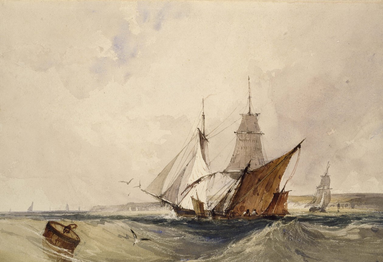 Navigazione al largo della costa del Kent da Richard Parkes Bonington