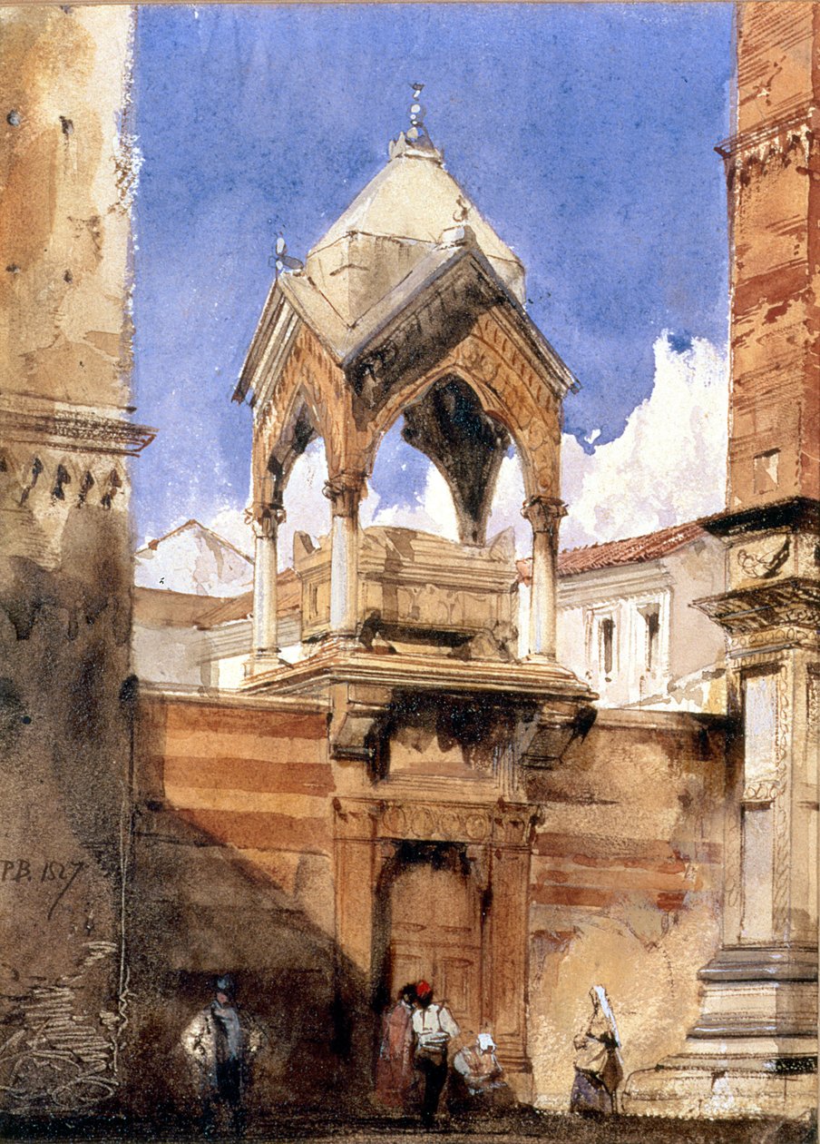 La tomba di Castelbarco, Verona, 1827 da Richard Parkes Bonington