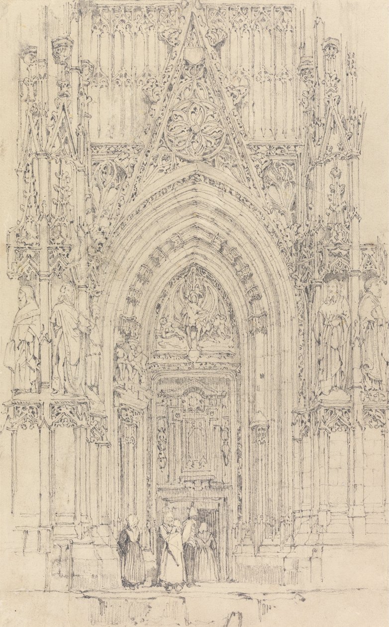 La chiesa di St. Wulfran, Abbeville - La porta nord della facciata ovest da Richard Parkes Bonington