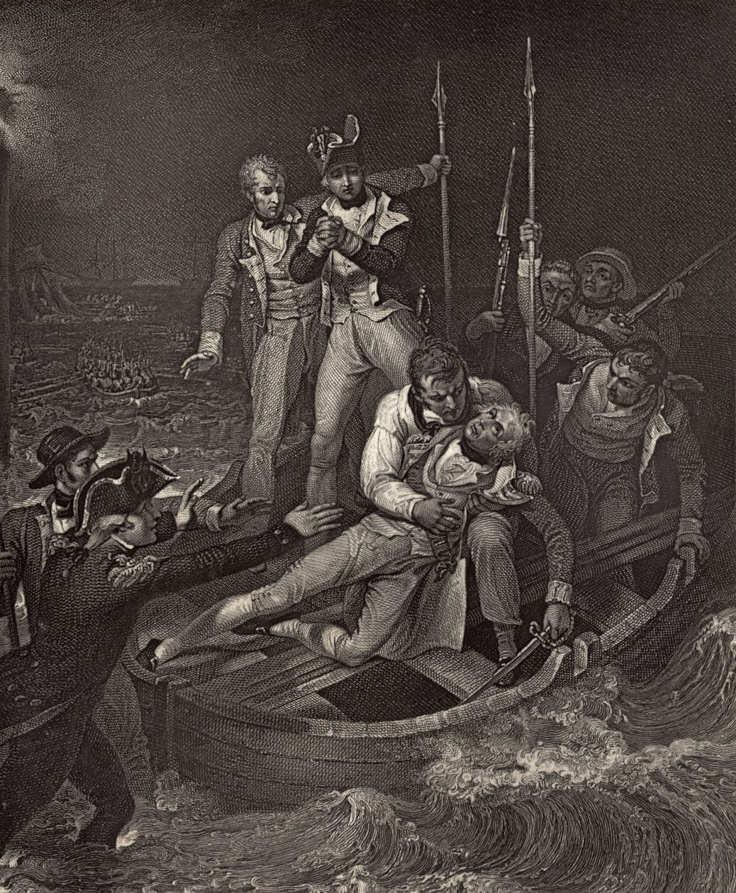Nelson ferito a Tenerife nel 1787, illustrazione da 