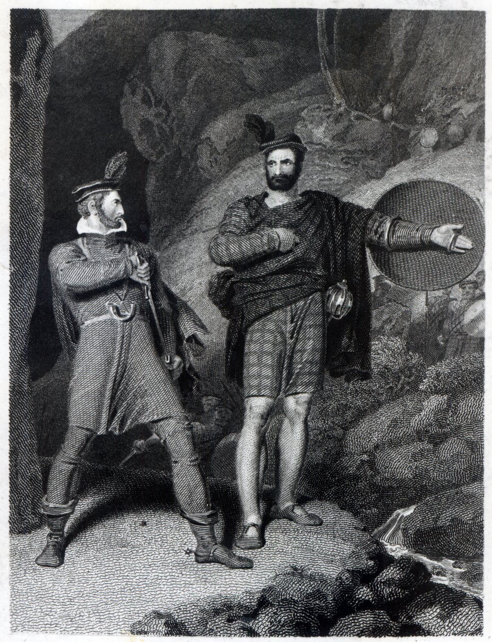 Roderick Dhu e un membro del clan, 1810, da 