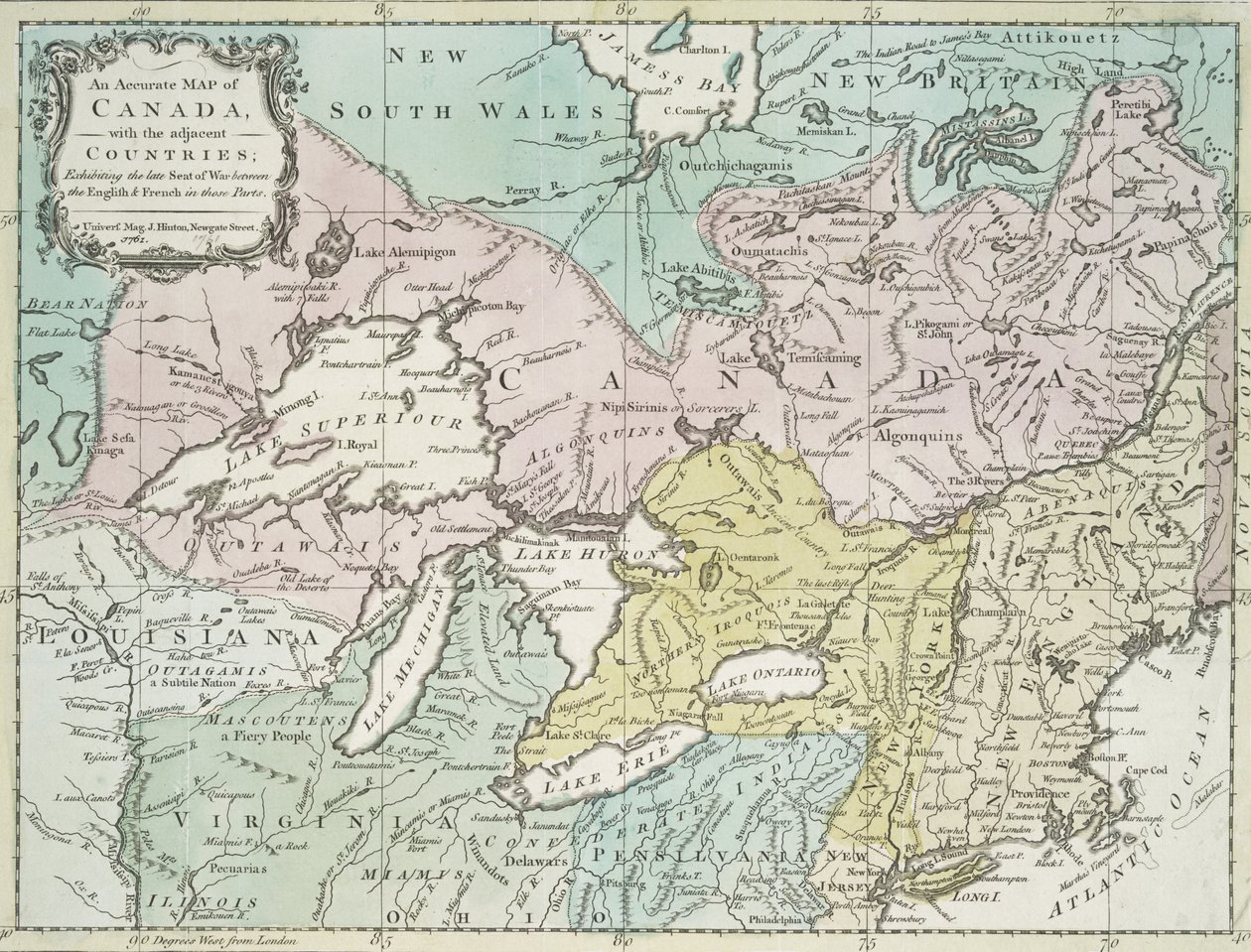 Mappa accurata del Canada, con i paesi adiacenti da Richard William Seale