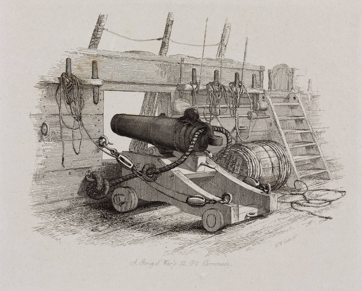 Una brigata di guerra da 12 libbre Carronade da John Pardon