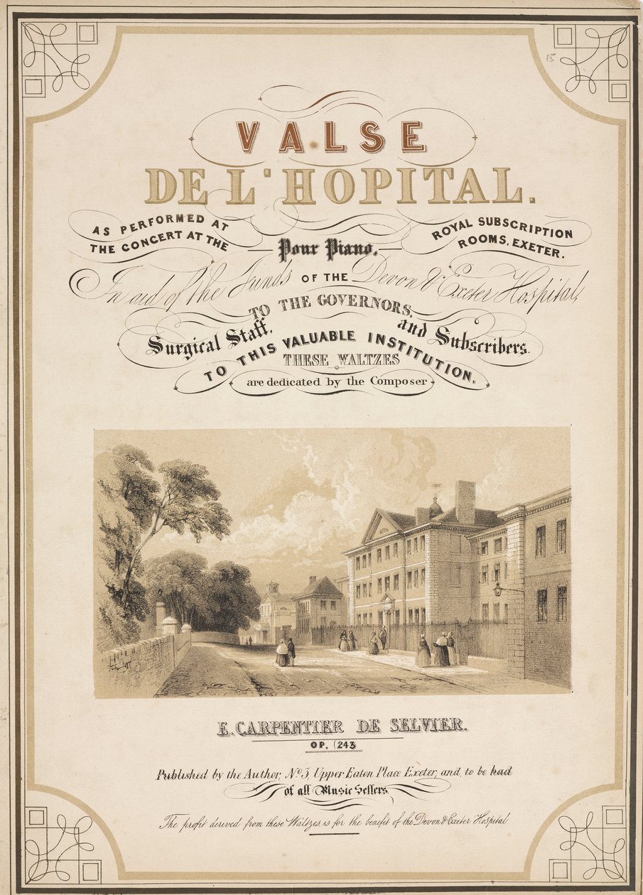 Ospedali, pagina del titolo per la musica di 