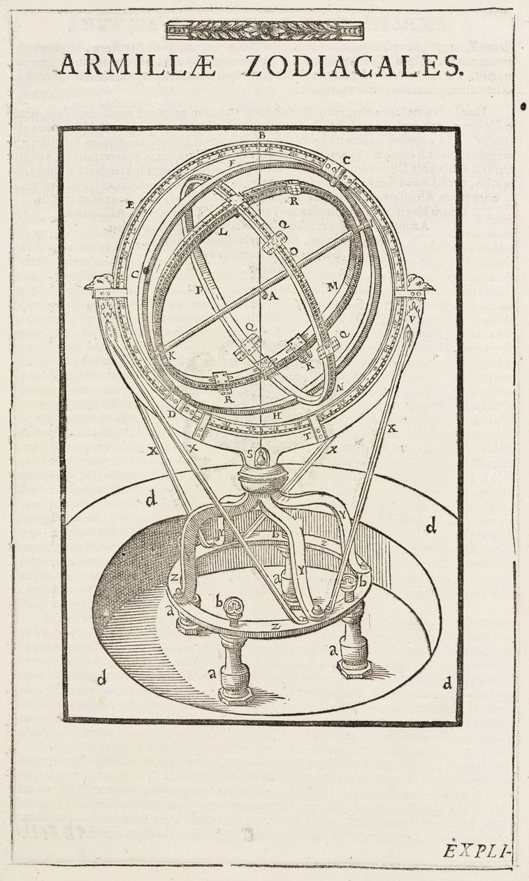 Sfera armillare zodiacale di Tycho Brahe, prima del 1570 da John Pardon