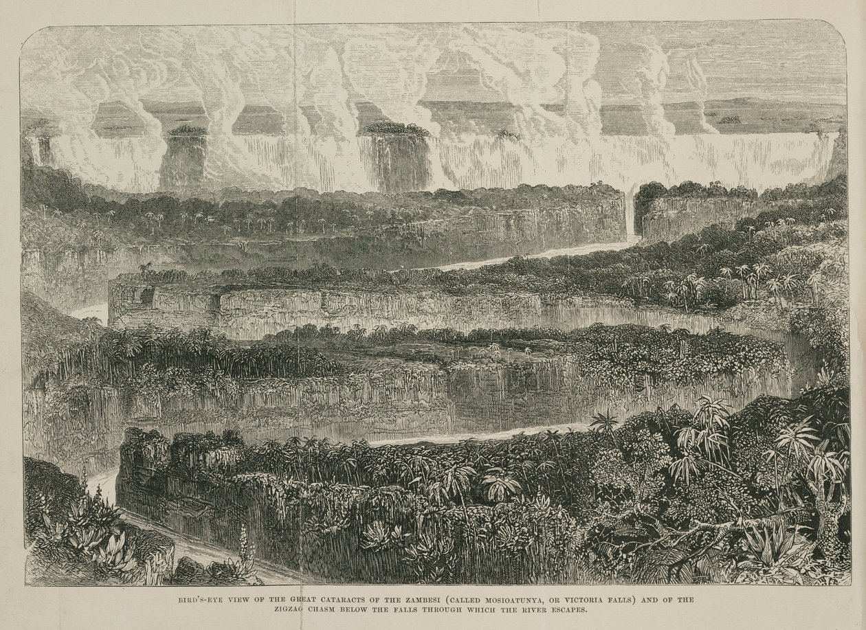 Cascate Vittoria, Africa, c 1855 da John Pardon