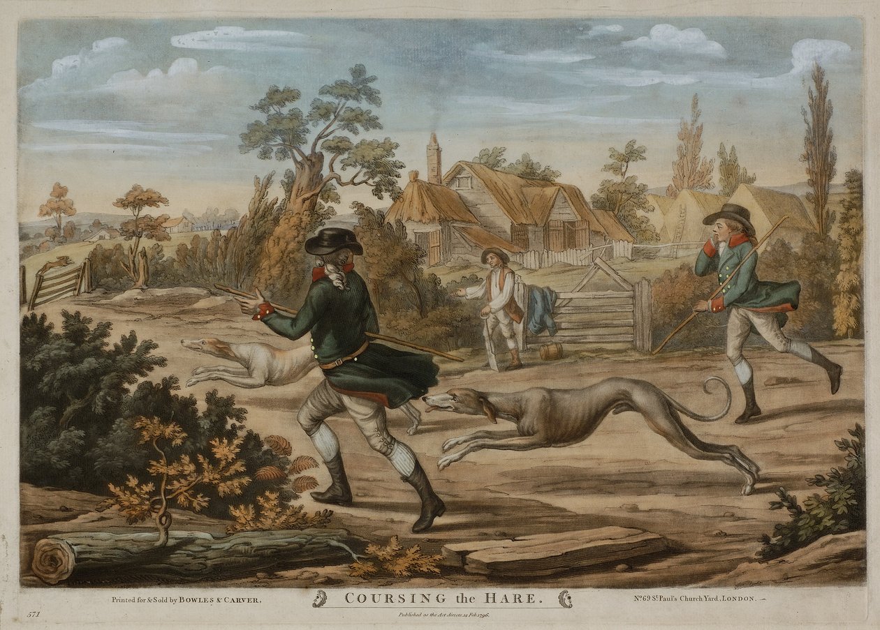 Inseguimento della lepre, stampato per Bowles & Carver, pubblicato nel 1796 da Richard (after) Dighton