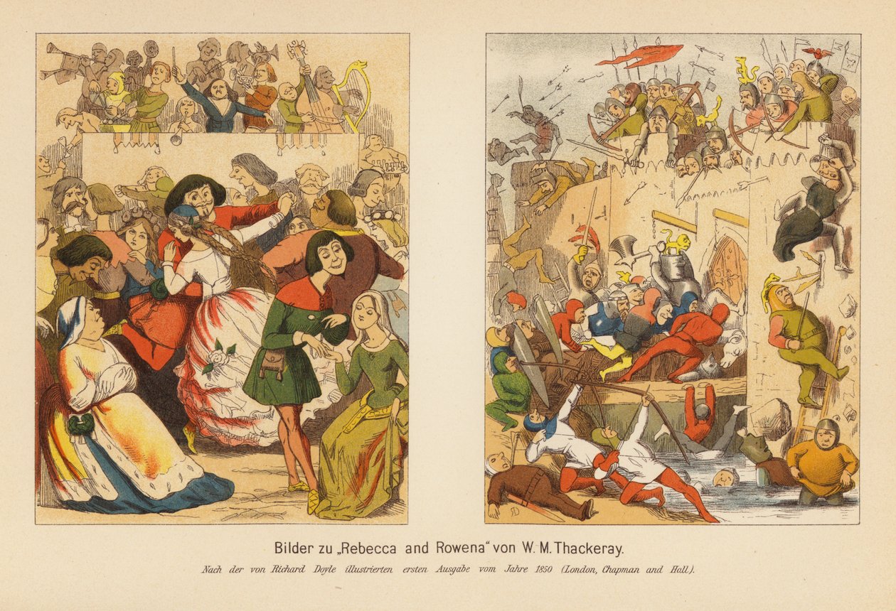 Rebecca e Rowena (litografia a colori) da Richard (after) Doyle