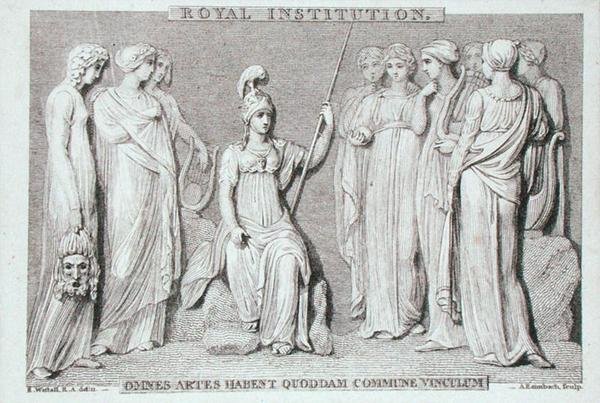 Carta della Royal Institution, incisa da A. Rannbach, dal taccuino di Michael Faraday (incisione) da Richard (after) Westall