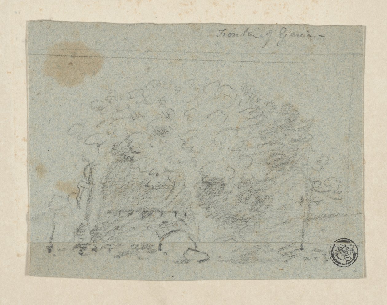 Schizzo di alberi vicino al ponte da Richard (attr.to) Wilson