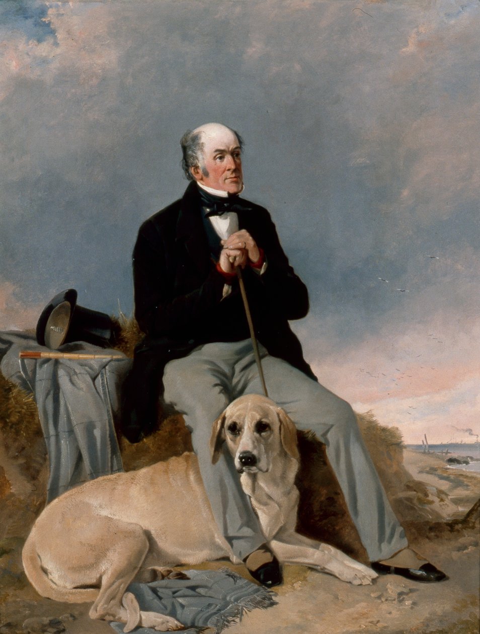 Ritratto di un Gentiluomo con il suo Labrador da Richard Ansdell