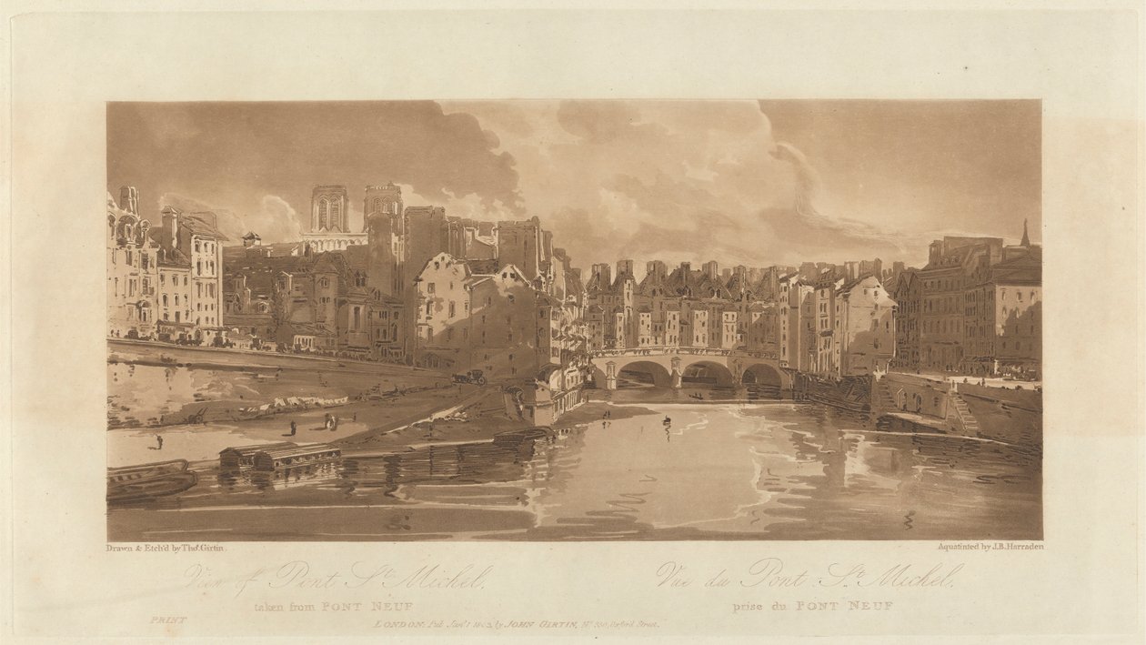 Veduta del Pont St. Michael, presa dal Pont Neuf, 1803 da Richard Banks Harraden