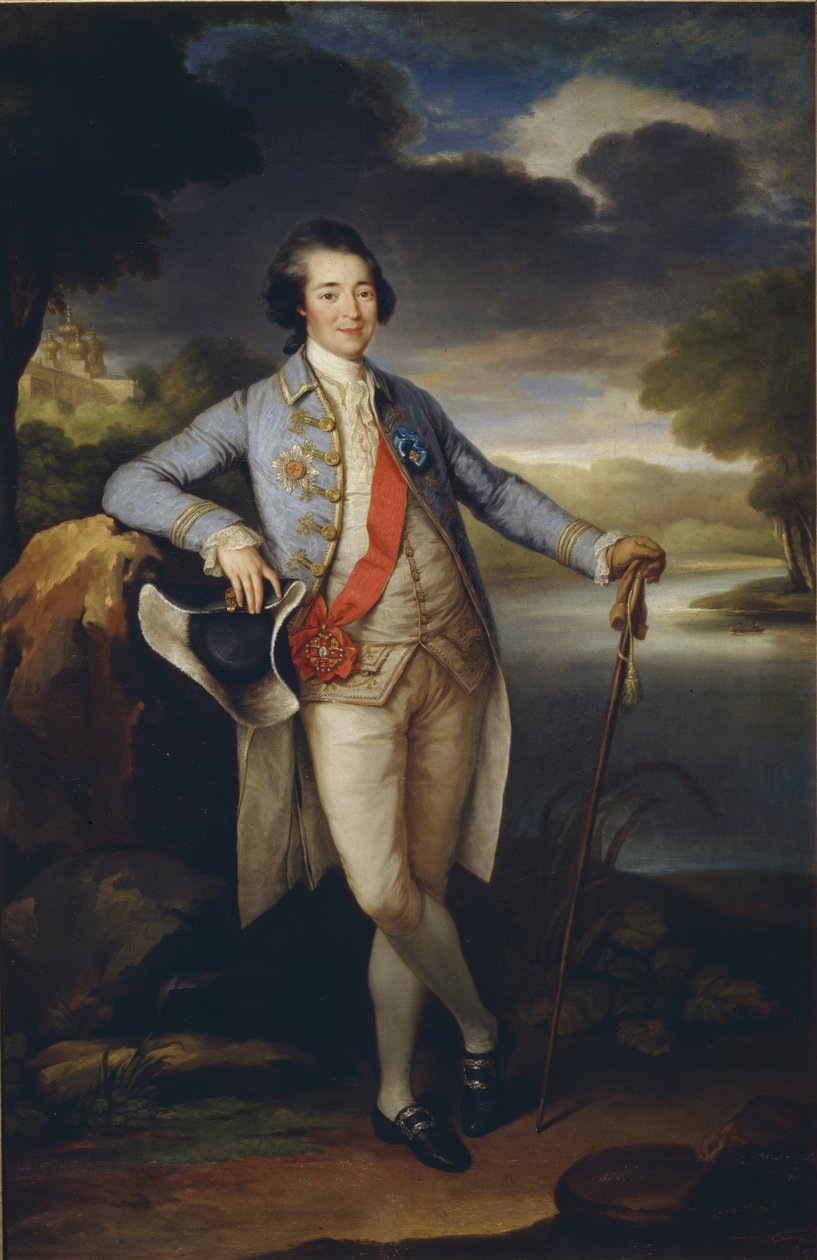 Ritratto del principe Alexander Kurakin, 1752-1818, c. 1780 da Richard Brompton
