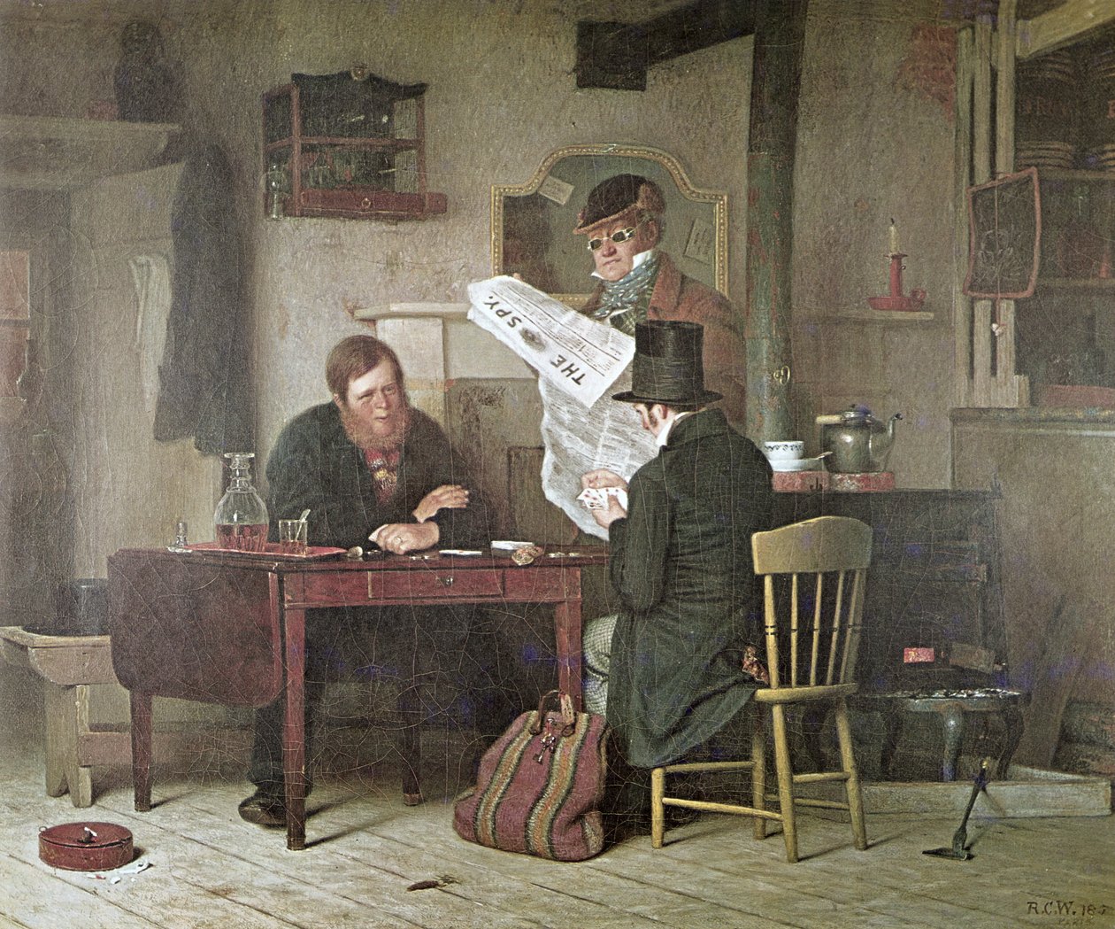 In attesa della diligenza (litografia a colori) da Richard Caton (after) Woodville