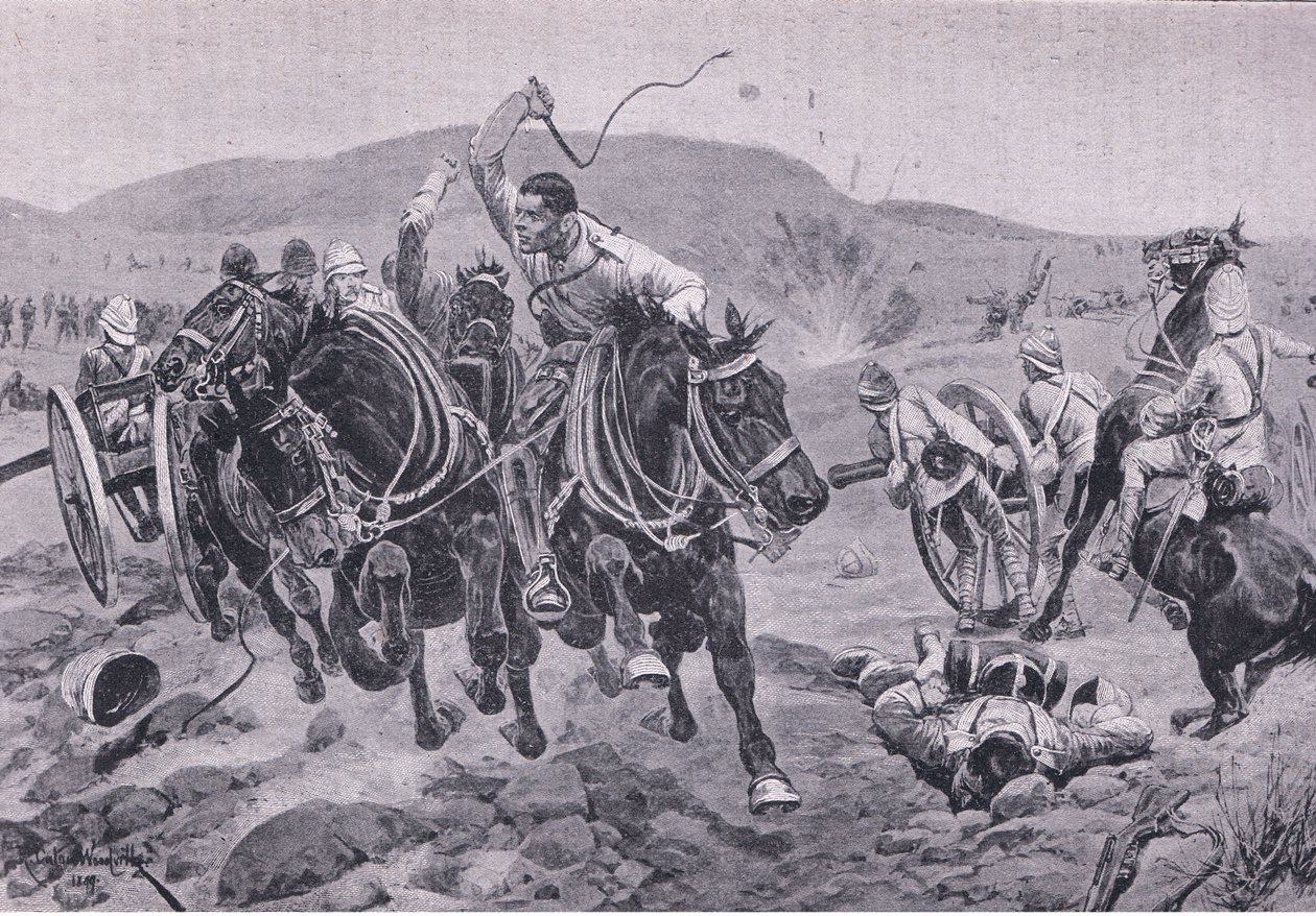 Artiglieria da campo in azione (litografia) da Richard Caton II Woodville