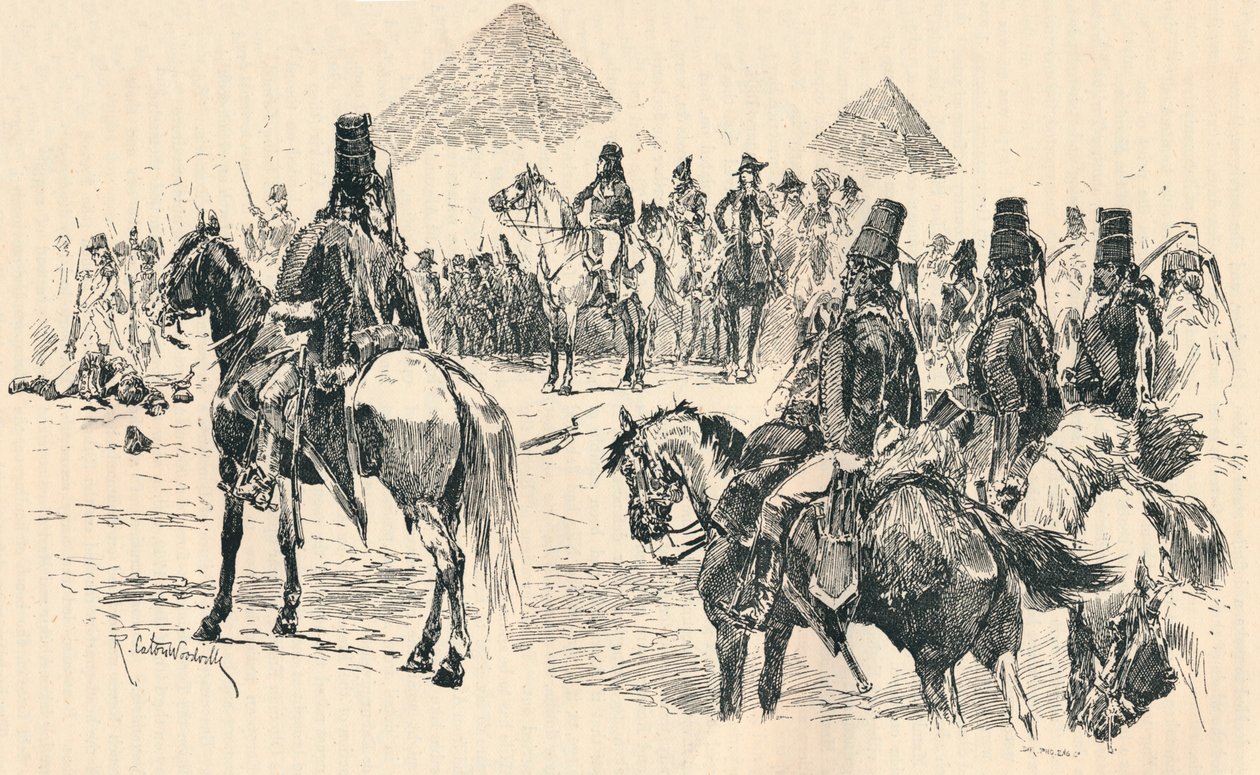 Napoleone Bonaparte alla battaglia delle Piramidi, 1798, 1884 da Richard Caton II Woodville