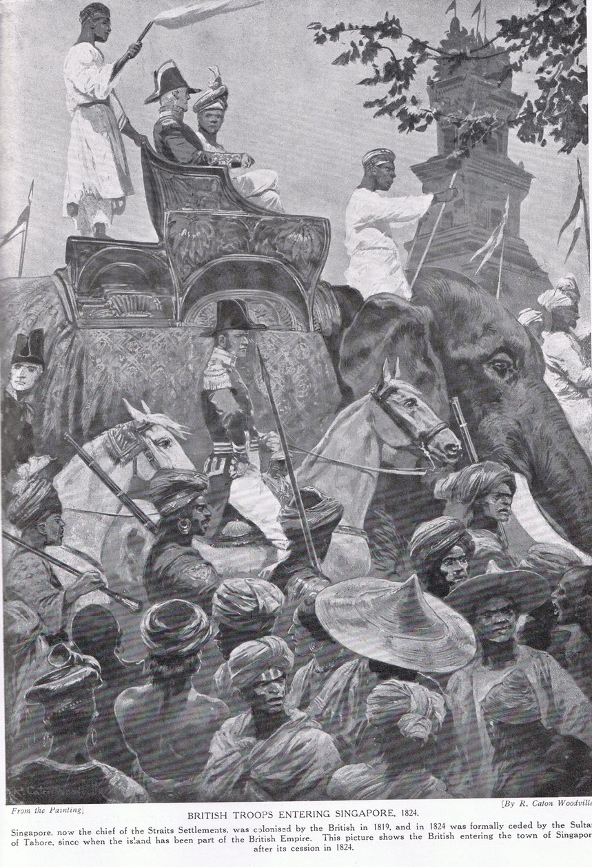 Truppe Britanniche che Entrano a Singapore, 1824, illustrazione da 