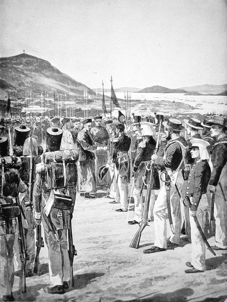 La cessione di Hong Kong ai britannici nel 1841 da Richard Caton Woodville