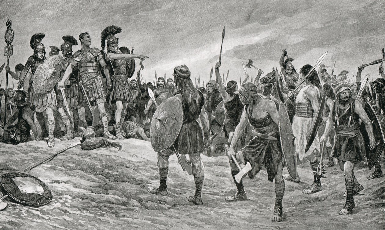 Vespasiano salvato da suo figlio Tito, illustrazione da 