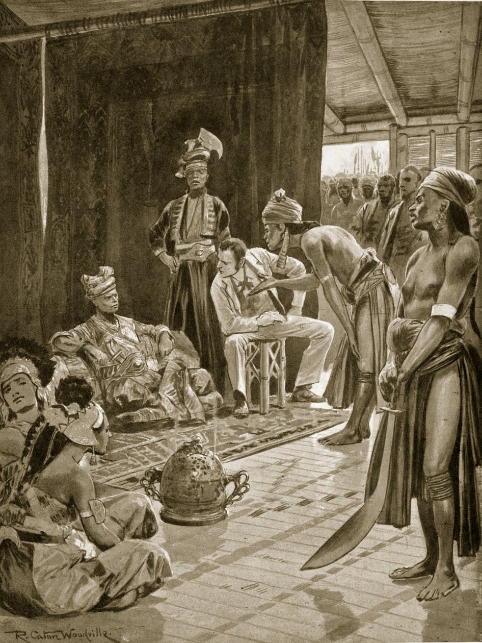 Sir James Brooke in Borneo, 1842, illustrazione da 