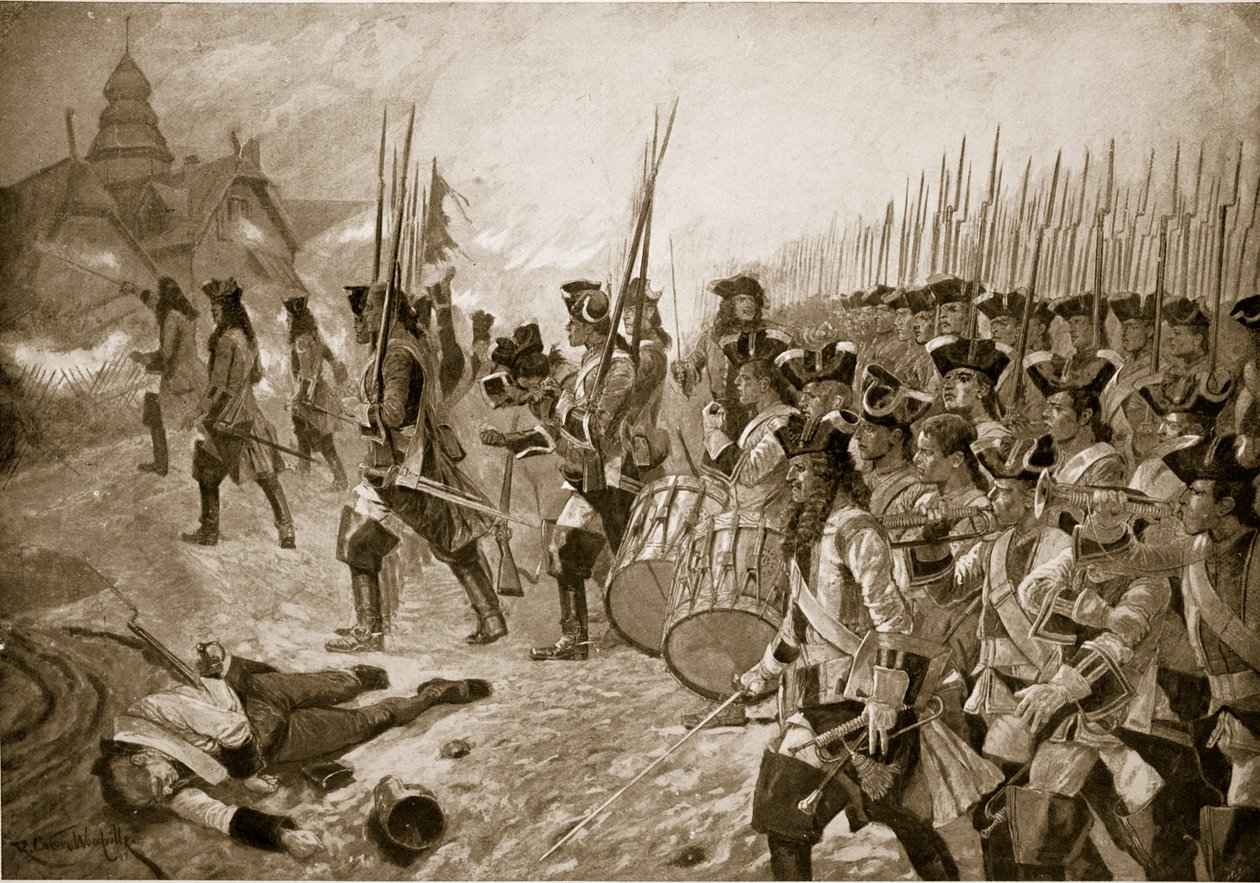 La battaglia di Blenheim: Assalto al villaggio, illustrazione da 
