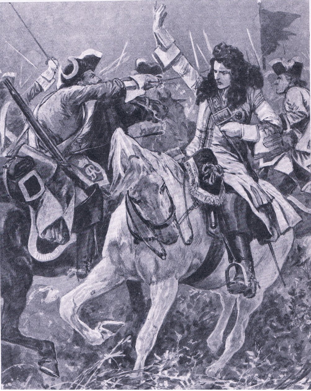 La battaglia di Malplaquet, 11 settembre 1709, illustrazione da British Battles on Land and Sea, 1915 da Richard Caton Woodville junior