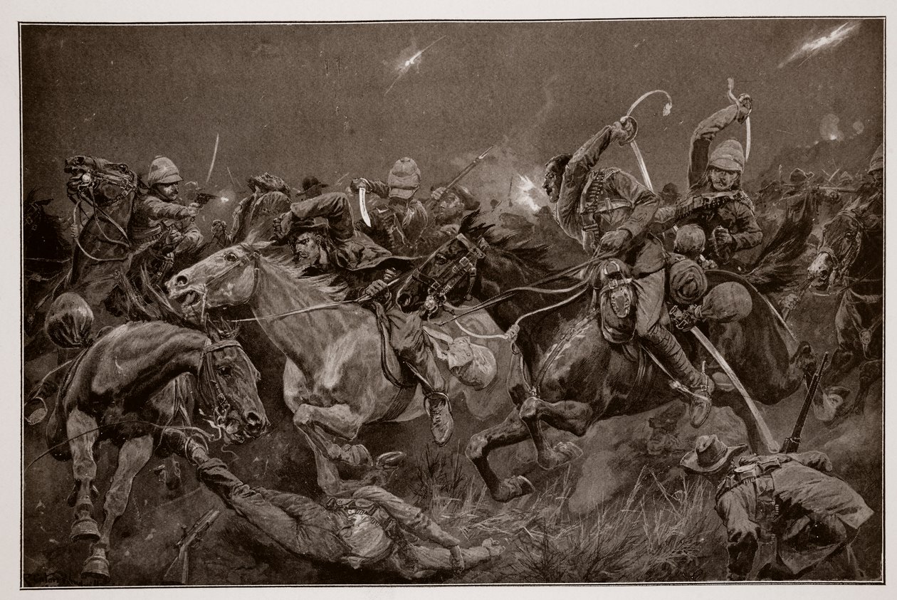 La carica notturna dei 19° Ussari vicino a Lydenberg il 7 novembre 1900 da Richard Caton Woodville junior