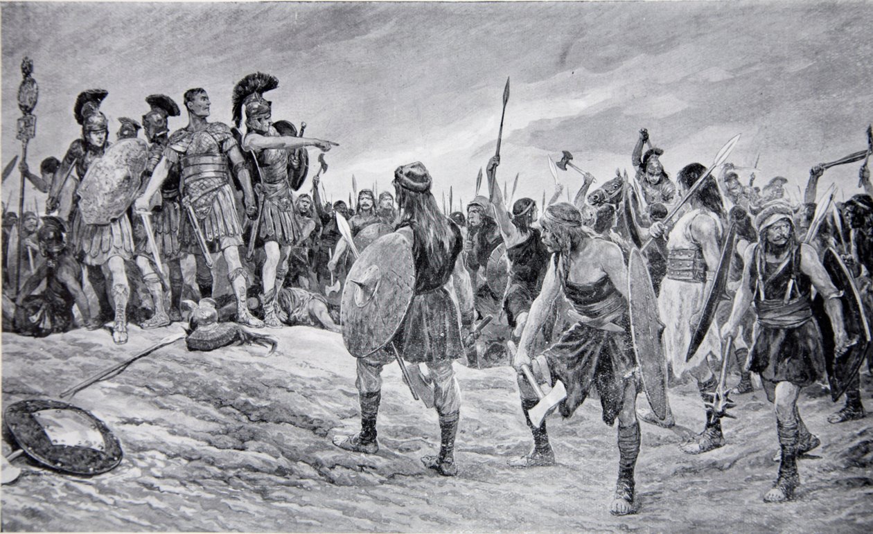 Vespasiano salvato da suo figlio Tito, illustrazione da 