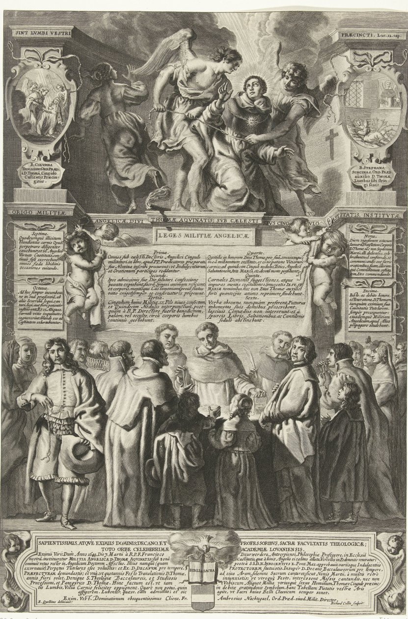Istituzione della confraternita Militia Angelica Thomae Aquinatis, 1649 da Richard Collin