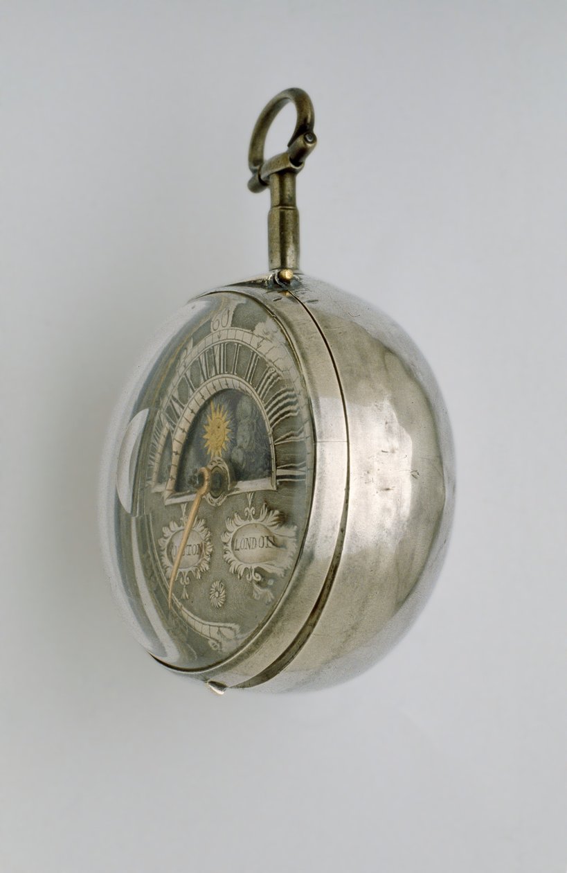 Vista laterale di un orologio a verge con doppia cassa, c.1685 da Richard Colston