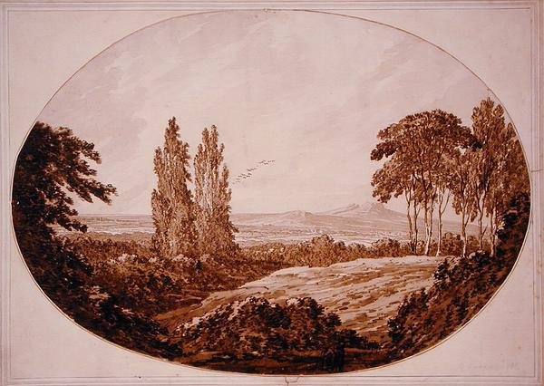 Paesaggio, alberi e colline rocciose da Richard Cooper