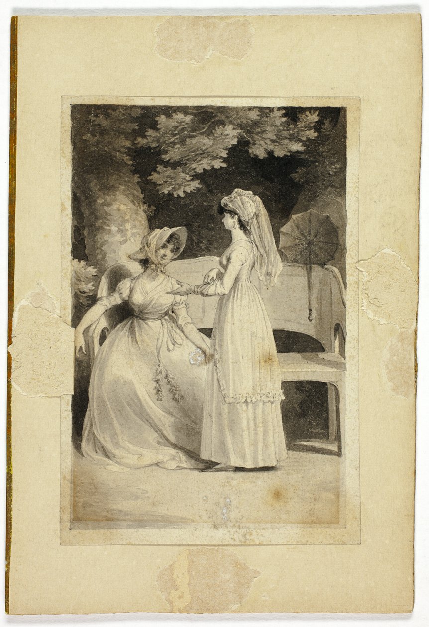 Due donne in un giardino da Richard Corbould