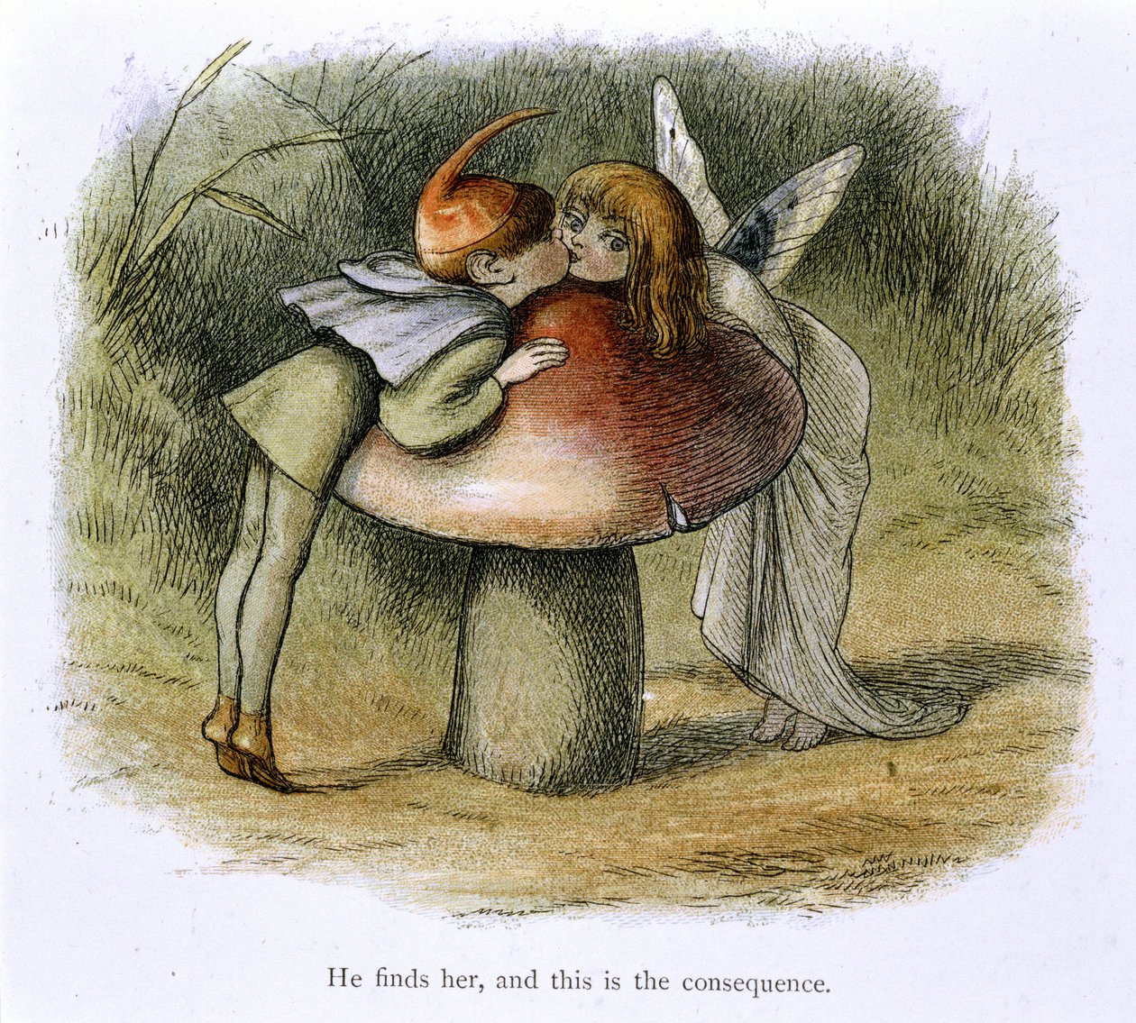 Un elfo e una fata che si baciano da Richard Doyle