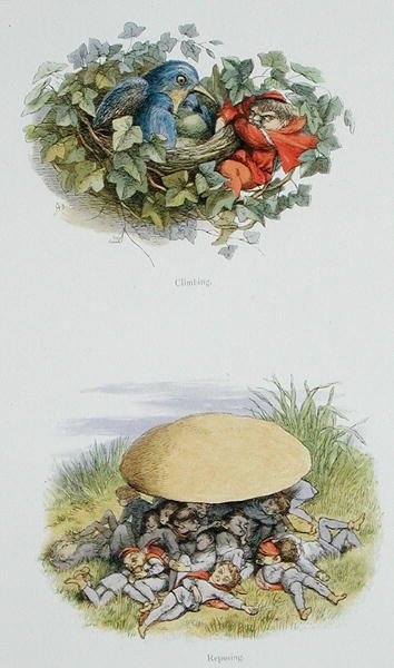 Arrampicarsi e Riposarsi, illustrazioni da 