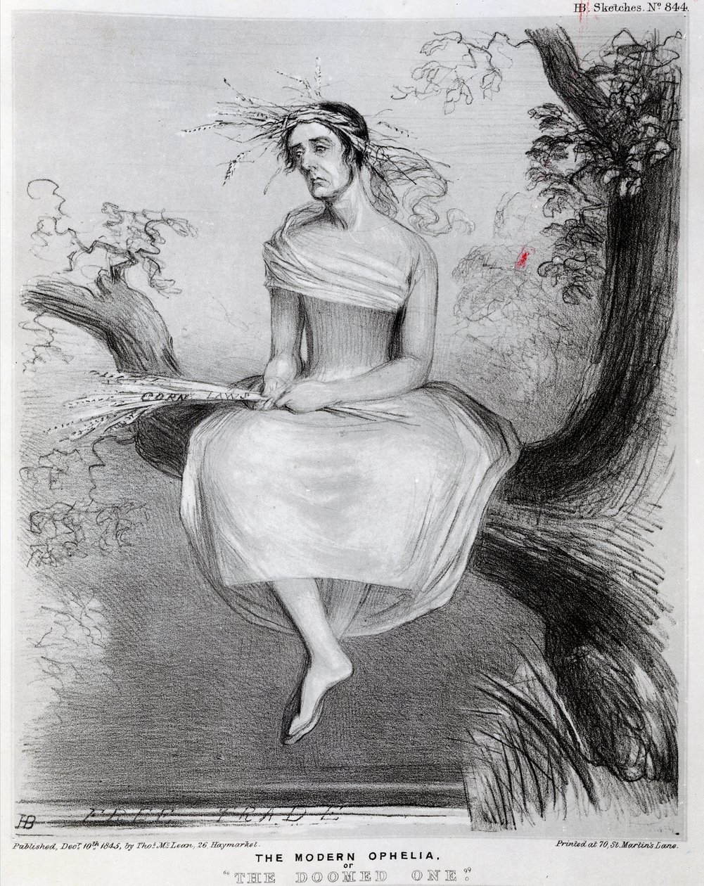 La moderna Ofelia, o La Condannata, 1845 da Richard Doyle