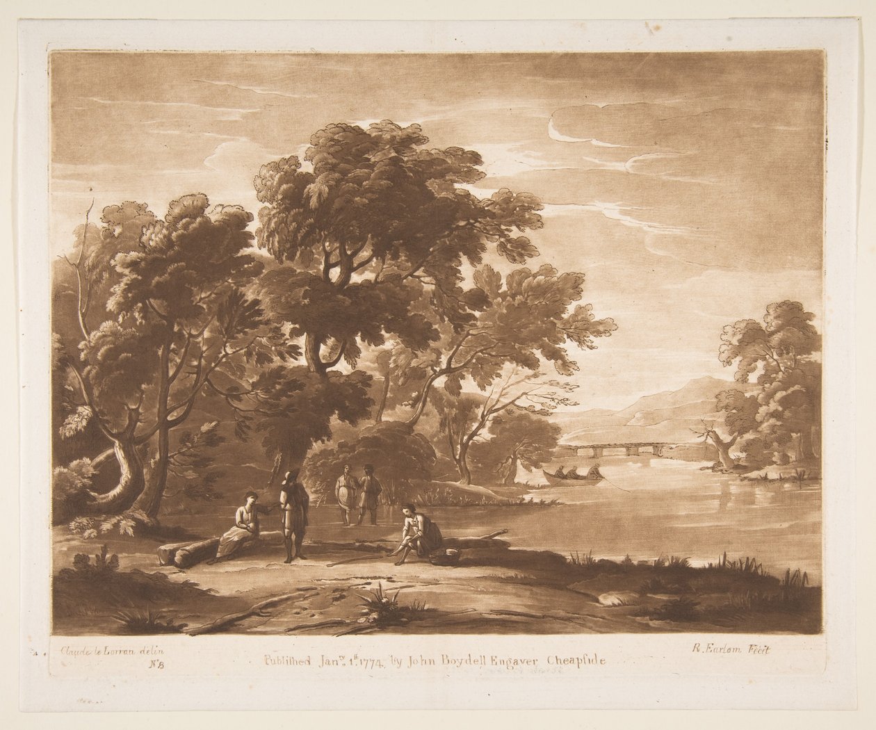 Paesaggio con figure, 1774 da Richard Earlom