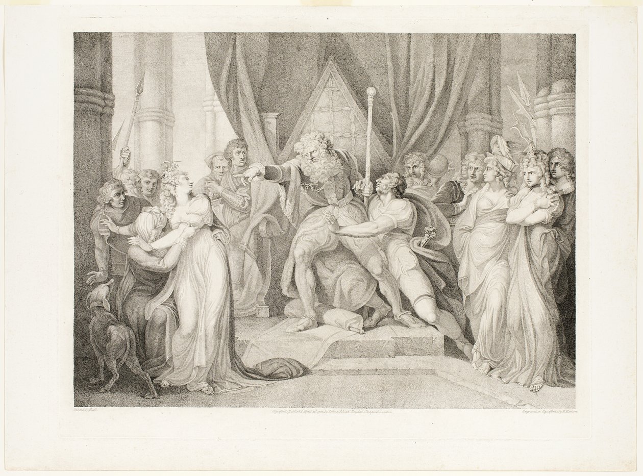 Lear scaccia sua figlia Cordelia da Richard Earlom