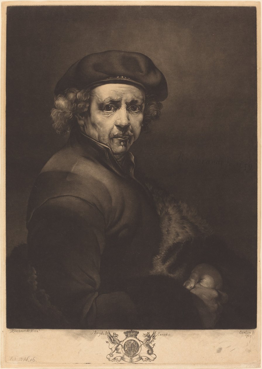 Rembrandt, Autoritratto da Richard Earlom after Rembrandt van Rijn