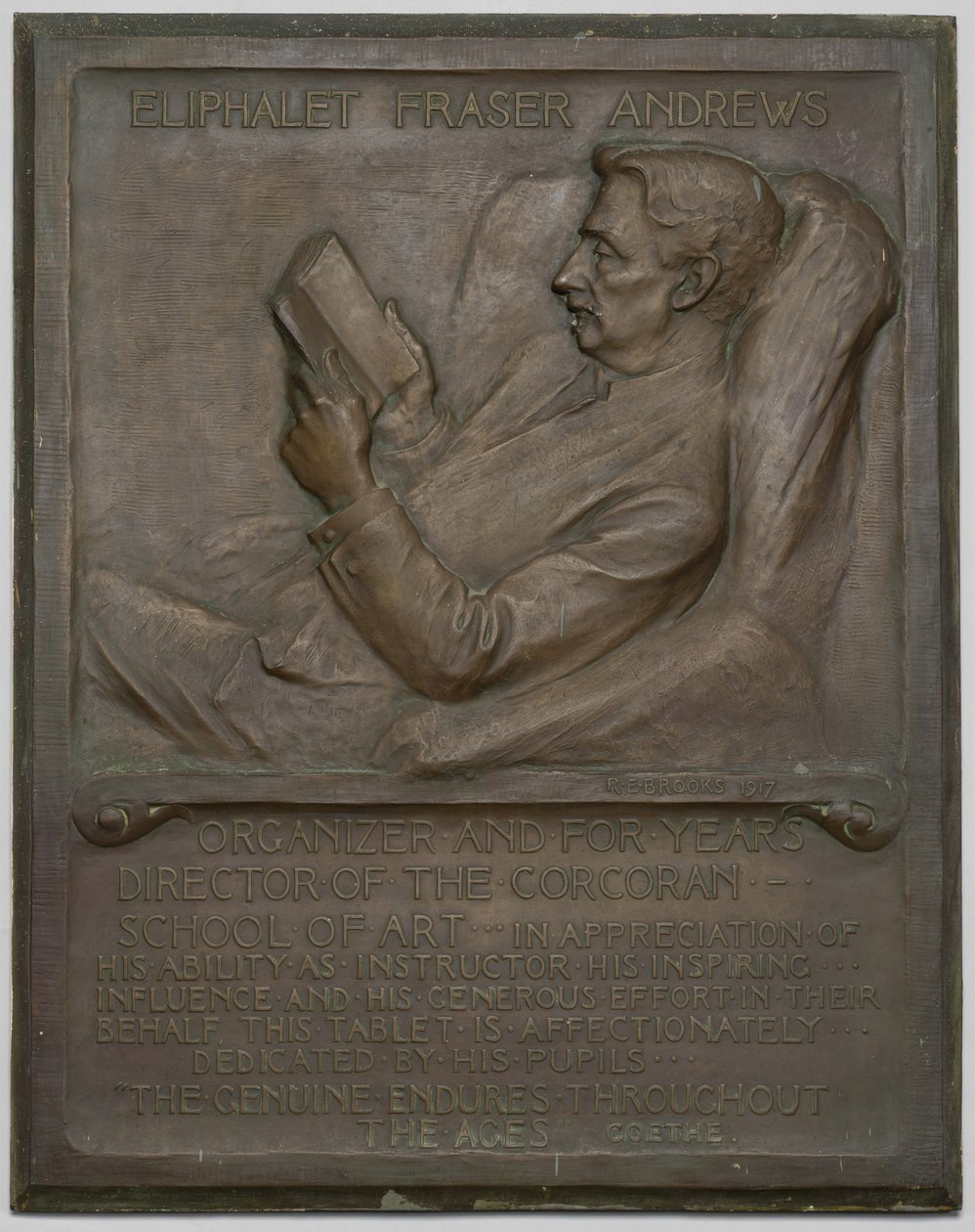 Tavoletta commemorativa per il defunto E. F. Andrews da Richard Edwin Brooks
