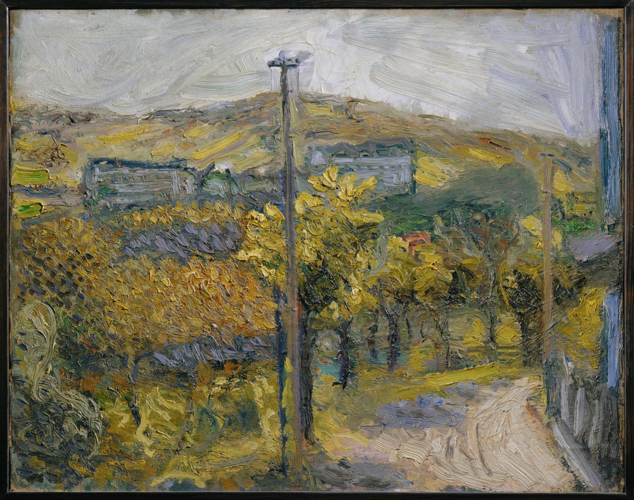Curva della strada, Nussdorf, vista su Kahlenberg (dipinto su tela) da Richard Gerstl