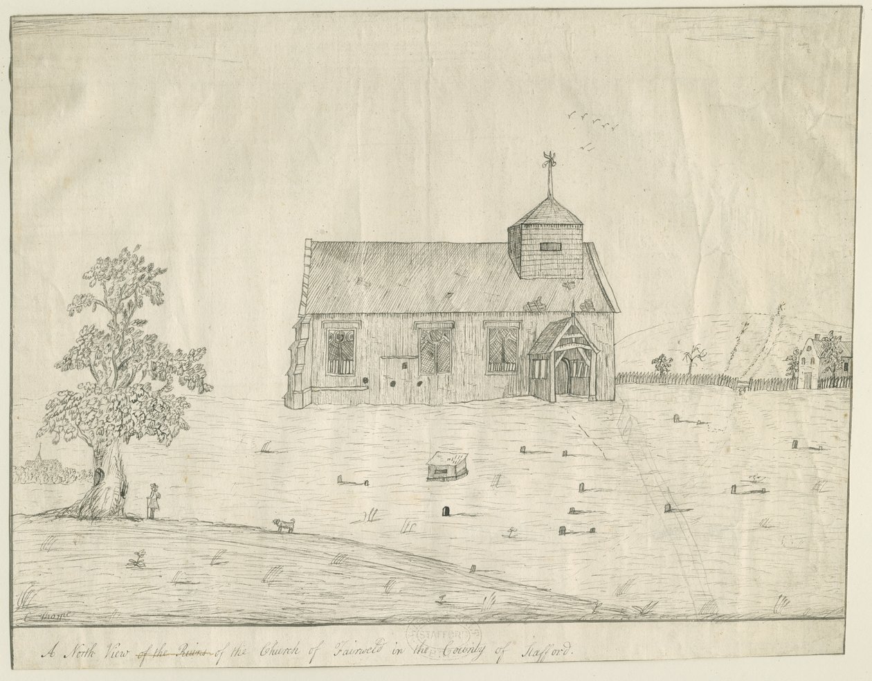 Farewell Church: disegno a penna, nd [?fine XVIII sec] (disegno) da Richard Greene