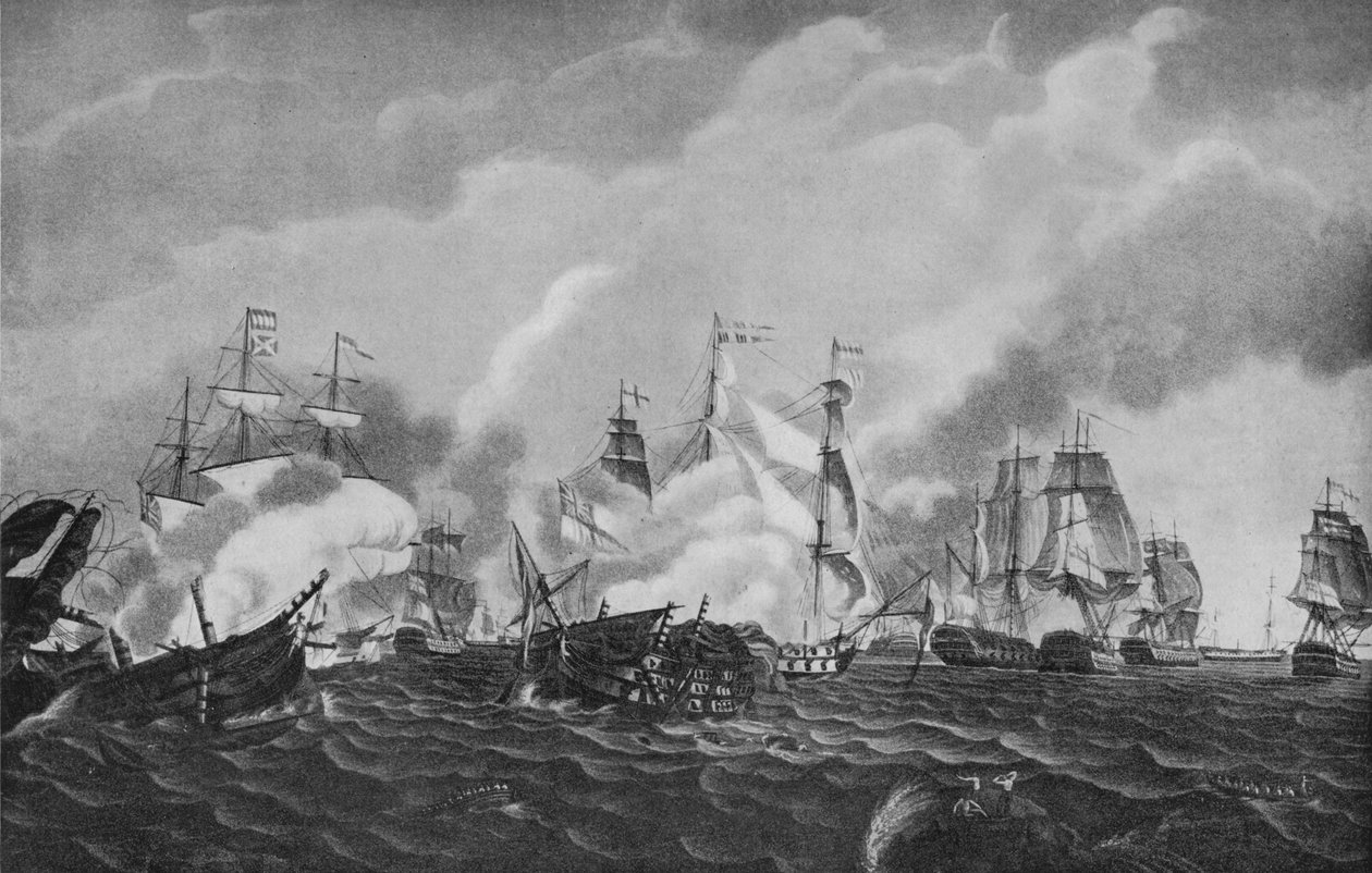 Azione al largo di San Domingo, c1807 da Richard Harraden