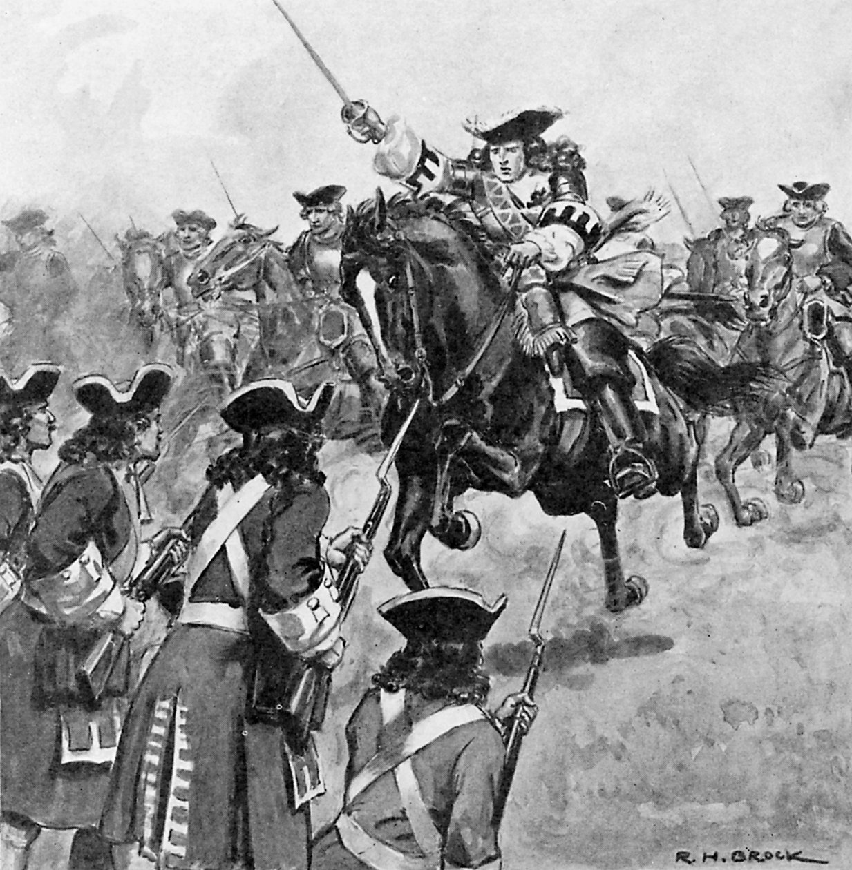 John Churchill, duca di Marlborough (litografia) da Richard Henry (after) Brock