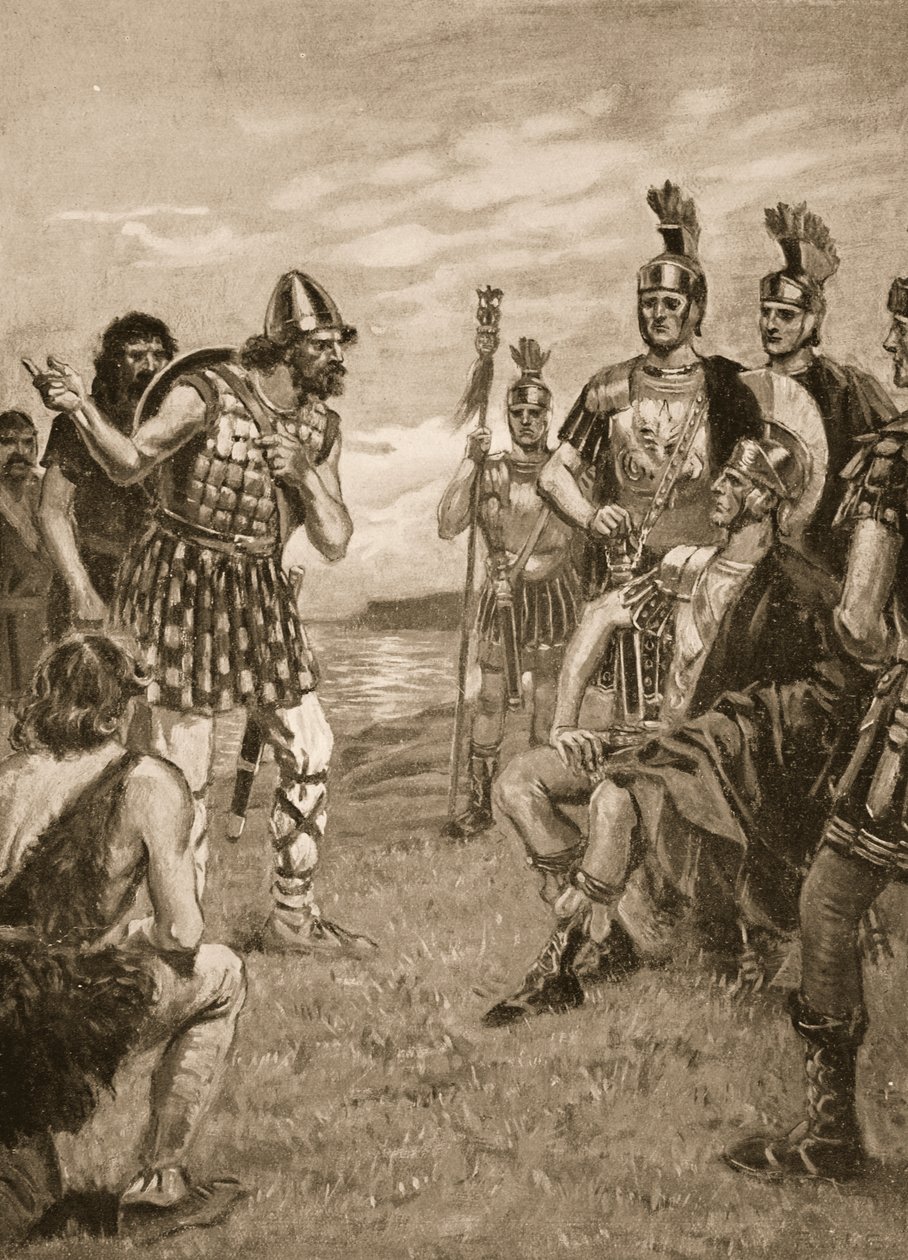 Agricola riceve un re irlandese, illustrazione da 'La storia della nazione'
