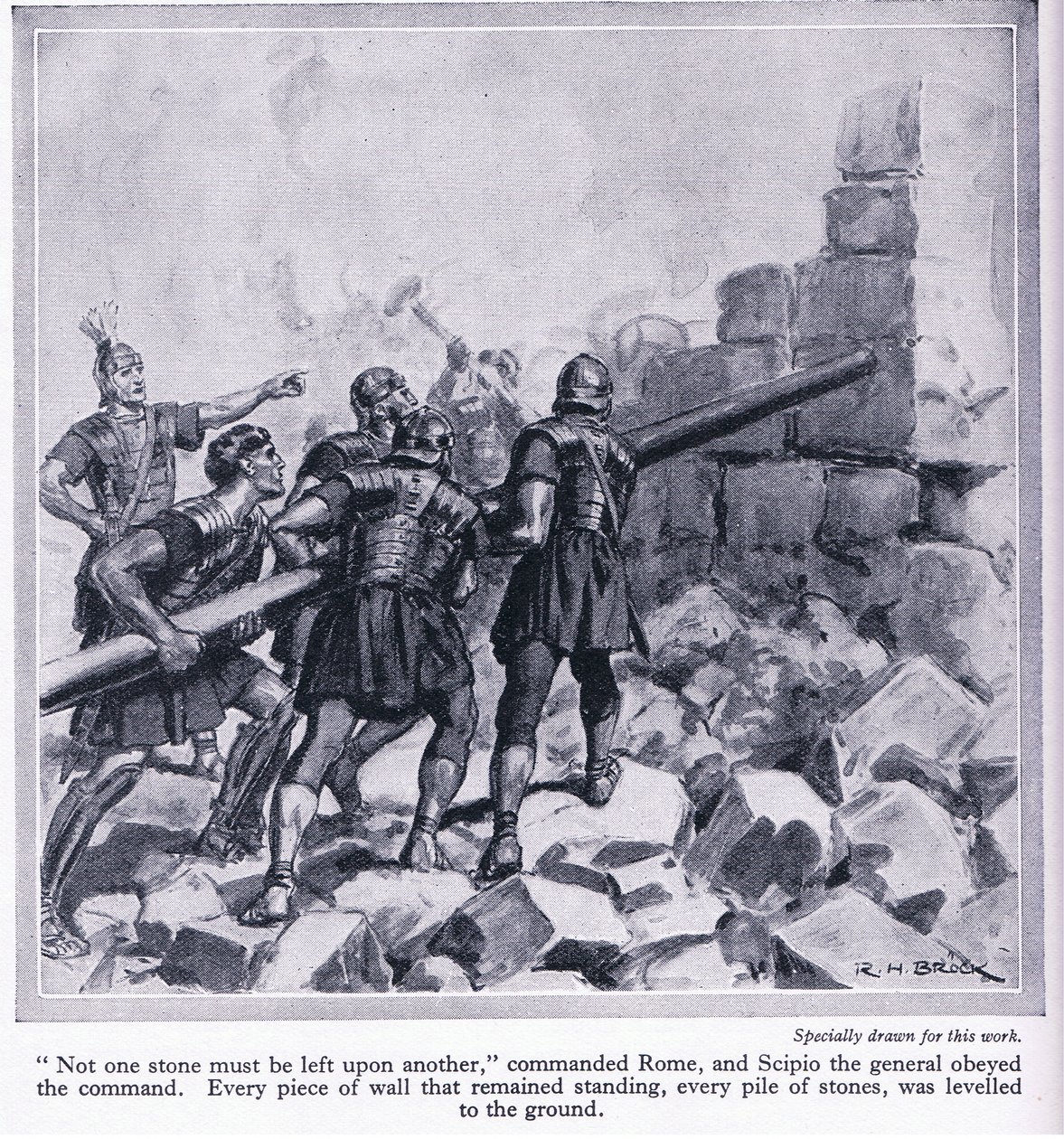 La distruzione di Cartagine da parte dei Romani, c.1950 da Richard Henry Brock